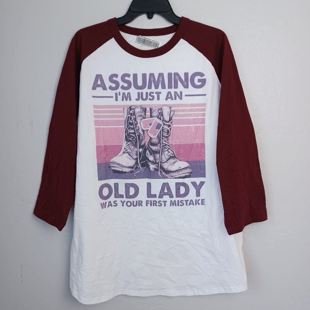 Assuming I'm Just An Women's Shirt Long Sleeve Size 2XL White